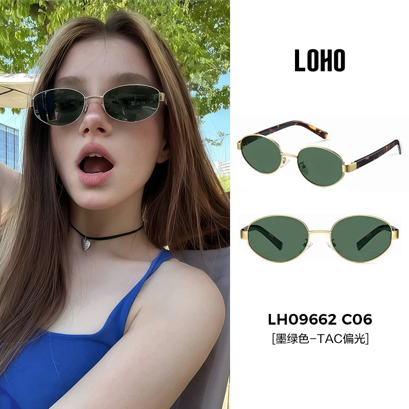 [Bloggerin Eyni Stilində] LOHO Retro Günəş eynəkləri 26 Yeni Köhnə Pul Stilli Günəş eynəkləri Qadın Günəşdən Qoruyucu Sürüş Polarizasiyalı Güzgülər