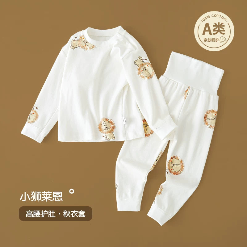 Körpə termal alt paltarı dəsti, təmiz pambıq, alt paltarı, qarın qoruyucusu, payız geyimləri, oğlan və qızlar üçün uzunqol pijamalar, uşaq ev geyimləri