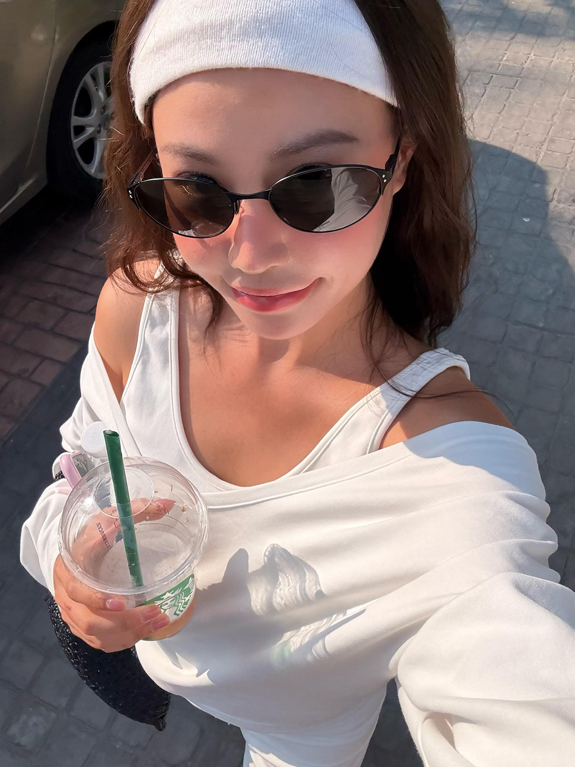 Jennie retro metal pişik gözü bənövşəyi günəş eynəyi anti-UV Koreya versiyası Y2K dəbli günəş eynəyi şirin və sərin qız