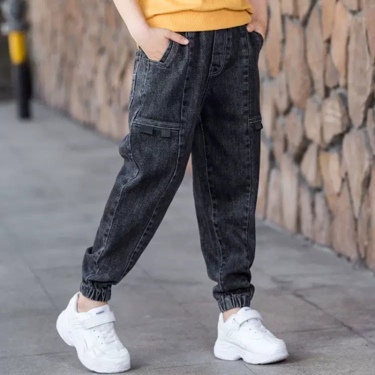 Yeniyetmə Uşaqlar üçün Saf Rəngli Cins Şalvar Körpə Oğlanları üçün Klassik Şüşə