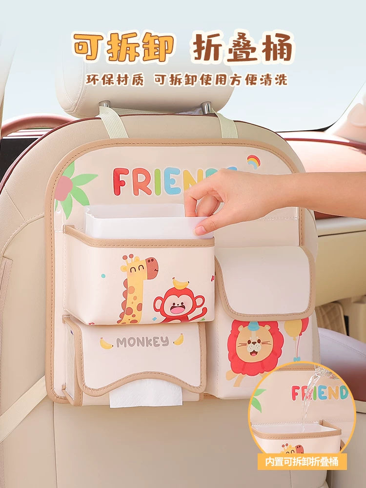 Car storage hanging bag, car seat back storage bag, car tissue box, back seat storage box, cartoon storage rack