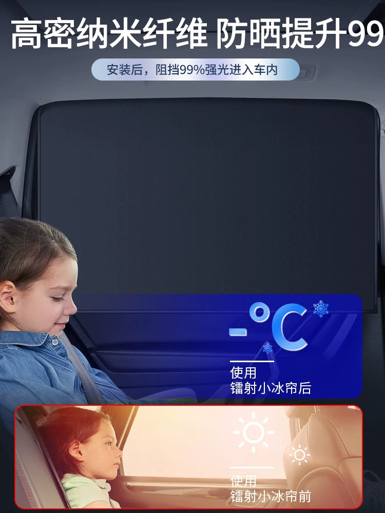 Avtomobil lazer günəşdən qoruyucu pərdə, avtomobil məxfiliyi günəşdən qoruyan istilik izolyasiyası maqnit çəkmə pərdə parça, avtomobilin daxili pəncərəsi