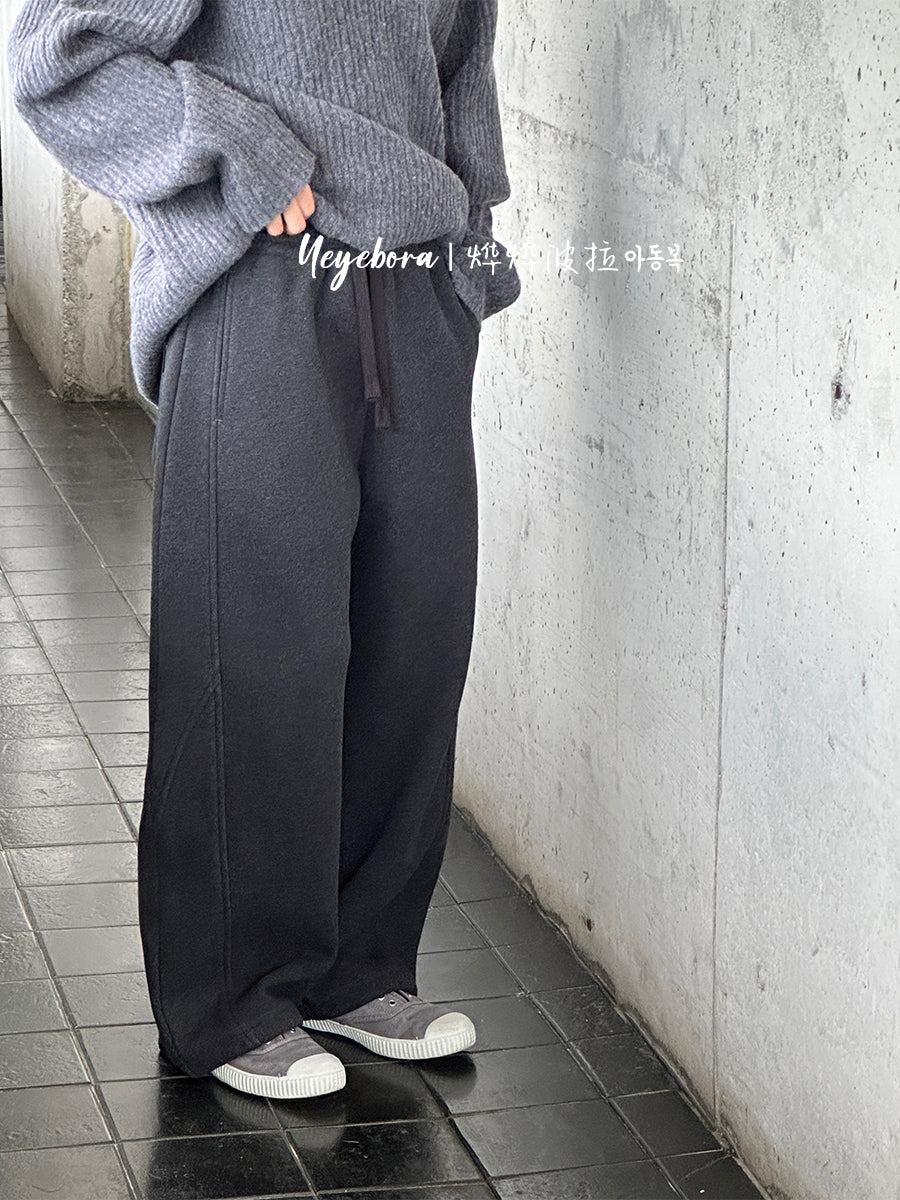 Bora oğlanlar üçün termal idman şalvarı 2025 qış uşaq yun astarlı əyri şalvar gündəlik idman şalvarı qalınlaşdırılmış qız şalvarı