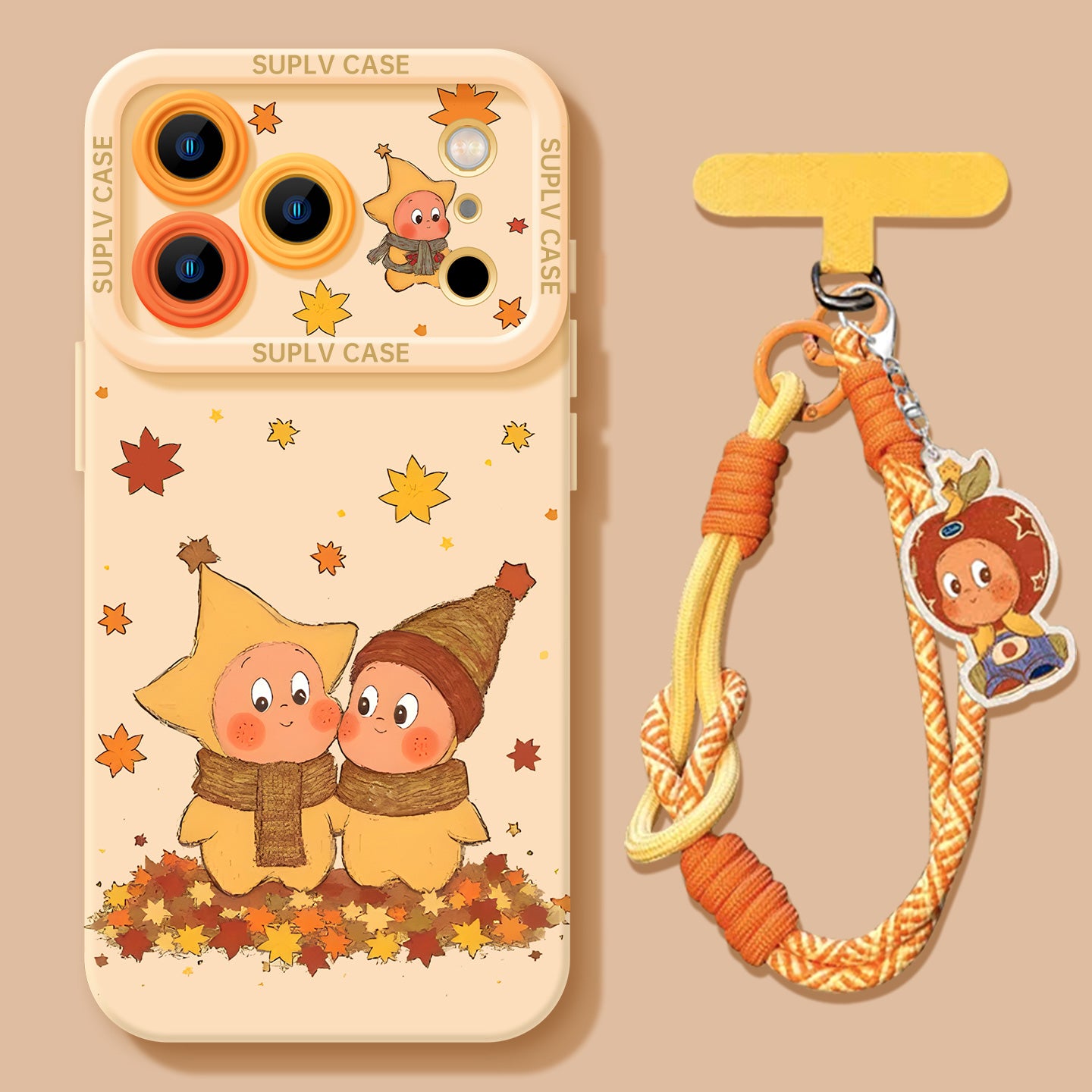 iPhone17 üçün uyğundur mobil telefon qutusu yeni Apple 17promax super yaraşıqlı 16pro silikon 16pm cizgi filmi ulduzu şəxs 14 lanyard 13 lens hər şey daxil 12 yıxılmağa qarşı qoruyucu örtük Qidong