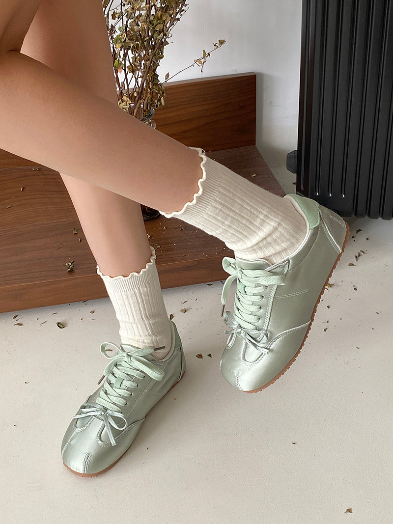 YesDay Sweet Dəyirmi Barmaq Düz Təsadüfi Ayaqqabılar 2026 Yaz Yeni Gəlişi Çox yönlü Yay Balet Stilində Alman İdman Ayaqqabıları Qadınlar üçün