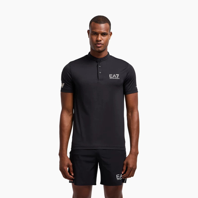 EMPORIO ARMANI EA7 Fall/Winter Men's Three-Button Stand-Up Short-Sleeve Tennis Polo Shirt