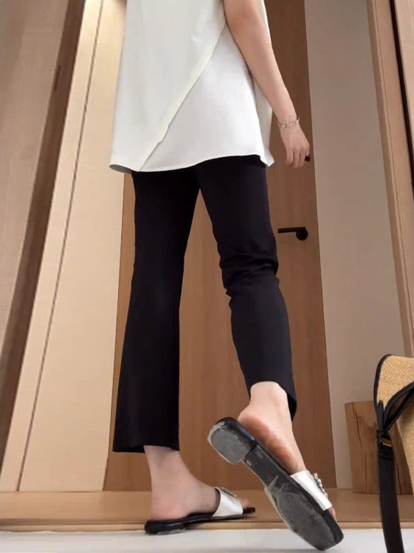 Qara buz ipək şalvar, böyük ölçülü qadınlar üçün yeni yay modası, geniş formalı, çox yönlü gündəlik şalvar, nazik, nəfəs alan və sərin.