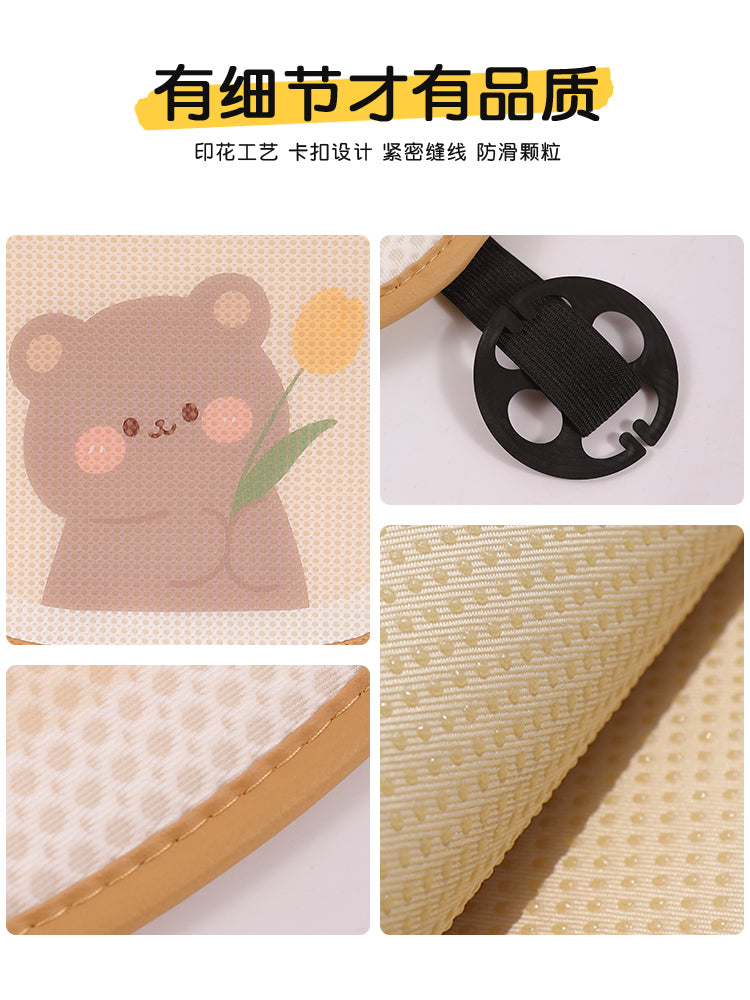 Car seat cushion, summer ice silk cooling cushion, cute one-piece for girls, all-season, back seat cover.