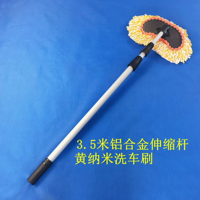 Uzun Alüminium Alaşımlı Genişləndirici Bağlantı Avtomobil Yuma Fırçası Yumşaq Yun Pambıq İpli Fantastik Mopping Aləti Avtomobil Tozlayıcı Mum Fırçası Baş Süd İpək Avtomobil Fırçası