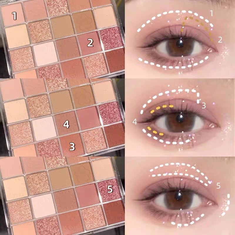 Late Cherry Blossom Dance 20 Rəngli Göz Kölgəsi Palitrası 2023 Yeni Buraxılış: Mat və Parıltılı Torpaq Palitrası, Süd Çayı Üslubunda, Hər Gün, Tələbə, Payız/Qış, Koreya Üslubunda