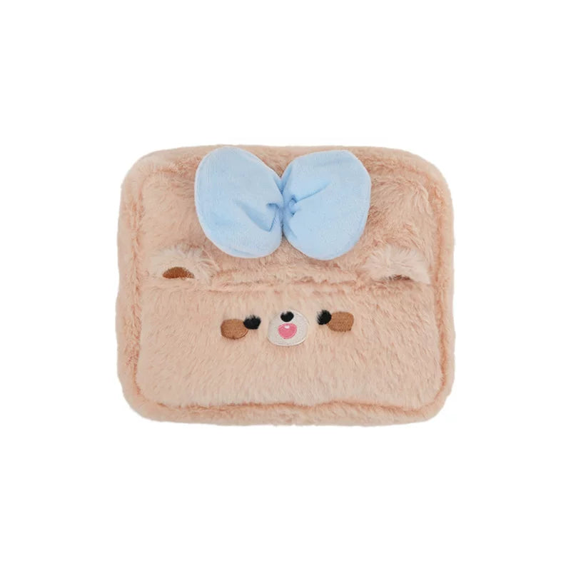 Plush cartoon car tissue box, multifunctional car armrest box tissue box, cute hanging tissue storage box