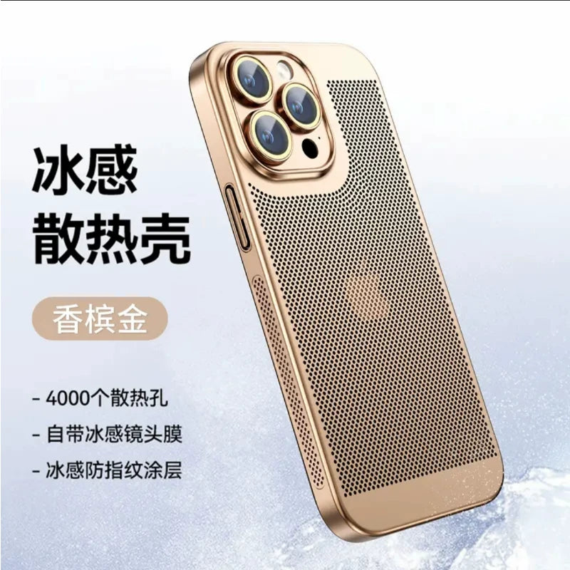Apple 14promax mobil telefon qutusu üçün uyğun elektrokaplanmış soyutma qabığı yeni iphone13 qoruyucu örtük 15 ultra nazik nəfəs ala bilən 12 lens filmi ilə gəlir 11 hər şey daxil kişi və qadınlar üstəgəl buzlu 16pro yüksək səviyyəli 7