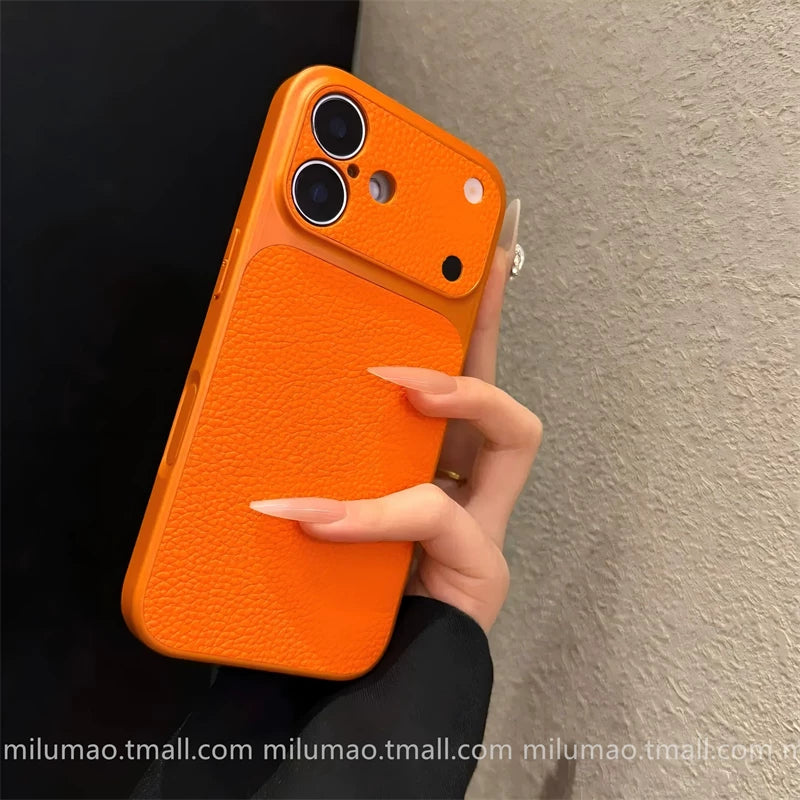 ins qabaqcıl ikinci dəyişiklik 17 litchi naxışı iPhone17promax Apple 15 mobil telefon qutusu 16ProMax yeni 12 barmaq izinə qarşı 13 kişi və qadın 14Plus cüt 17promax payız əleyhinə örtük