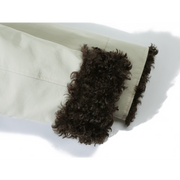 Cholisa qadın üçün geridönən quzu yunundan isti palto, 2025 yeni model, unikal və gözəl, qalınlaşdırılmış qısa qış gödəkçəsi.