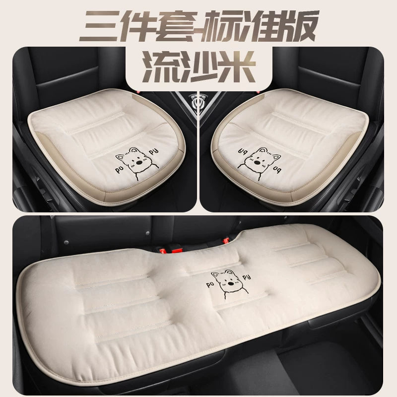 Avtomobil oturacaq üzləri, qışda isinən oturacaq üzləri, qalınlaşdırılmış yumşaq, 2025 yeni cizgi filmi stili, sürətli isitmə və isinmə arxa oturacaq üzləri