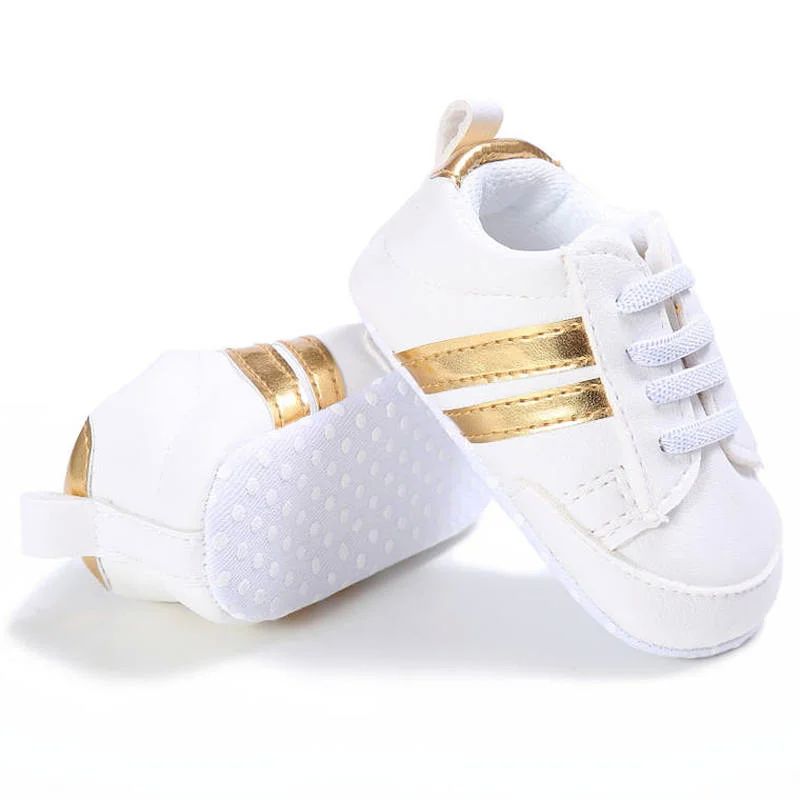 Yeni Doğulmuş Uşaq Ayaqqabı Oğlan Qız Klassik İdman Soft Sole PU Lea