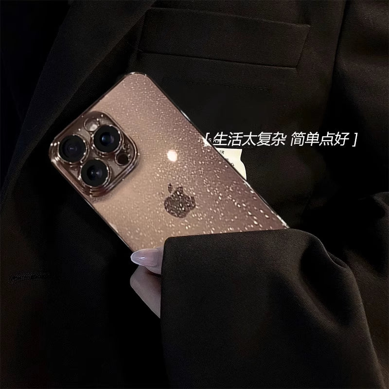 Galaxy parıldayan toz Apple 16promax cib telefonu qutusu, quraşdırılmış linza plyonkalı yeni iphone15pro 14 ultra nazik və şəffaf 13 yaşlı cütlük 12 hər şey daxil olmaqla düşməyə qarşı 11 məşhur qoruyucu qutu 17 üçün uyğundur.