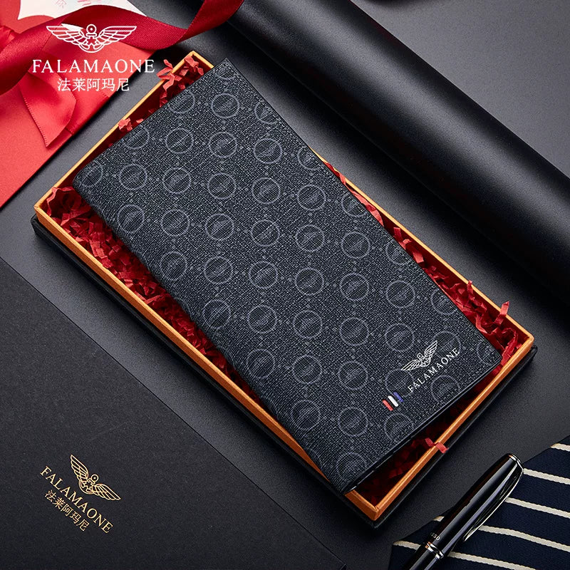 Falley Armani Kişi Uzun Cüzdanı - Ata, Ər, Ad Günü və ya Sevgili üçün Hədiyyə (Qixi Festivalı)