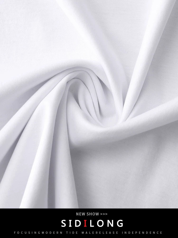 [4 ədəd] Yay 2026 yeni buz ipək qısaqol köynək moda brendi boş dəyirmi boyunlu yarımqol kişi topları