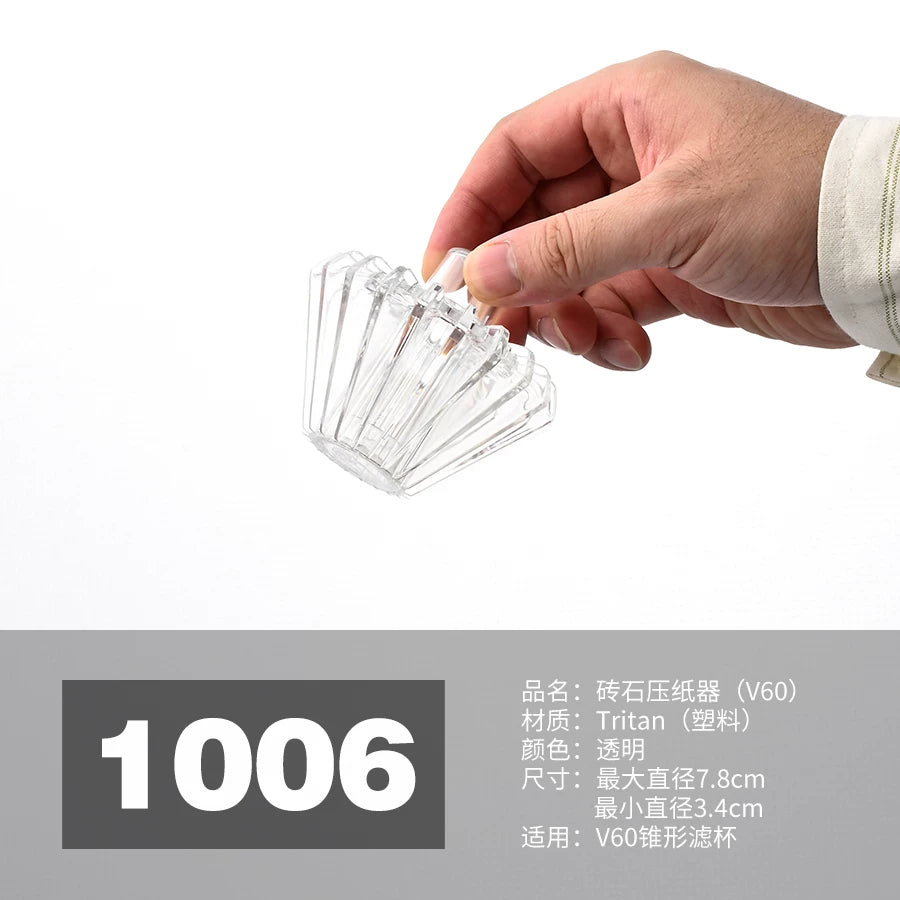 Əl ilə dəmlənmiş qəhvə V60 konusvari Shanwen origami filtr fincanı T1 filtr kağızı kağız basaraq köməkçi tutacaq əl ilə dəmlənmiş aksesuarlar