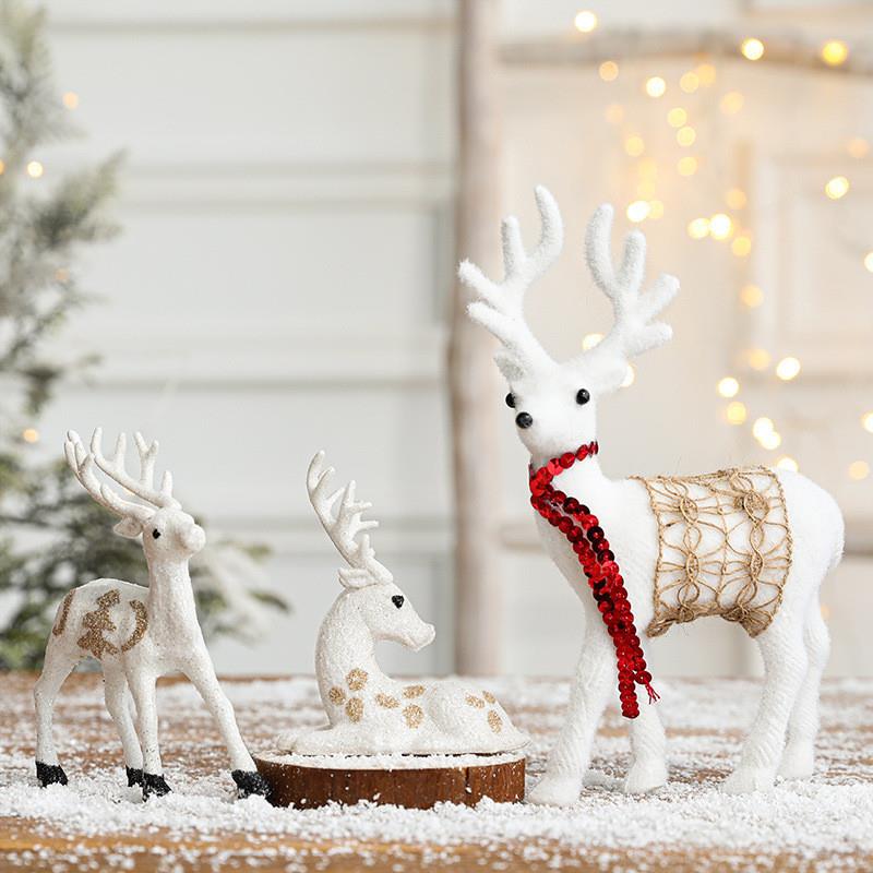 Golden deer statue, luxury hotel and home Christmas decoration