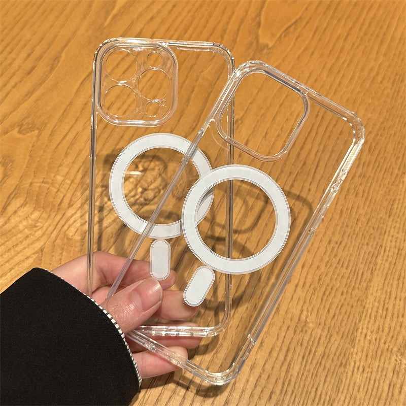 magsafe maqnit emişi Apple 15pro mobil telefon qutusu üçün uyğundur yeni iPhone16Promax şəffaf 17 yüksək səviyyəli 14plus ultra nazik 13 hər şey daxil 11 qadın və kişi Huawei mate60 yüksək səviyyəli sens 12