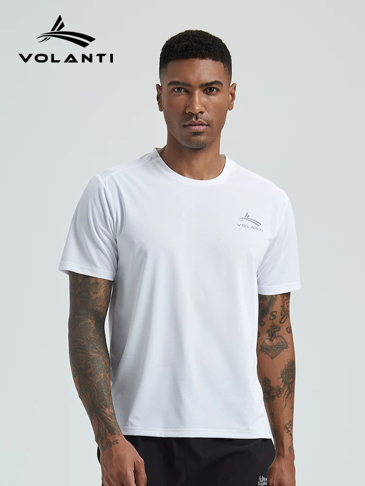 Volanti Volanti Kişi Tez Quruyan T-shirt Yüngül Gündəlik İdman Qısaqol Yumşaq Nəfəs Alıcı Yay Yarımqol