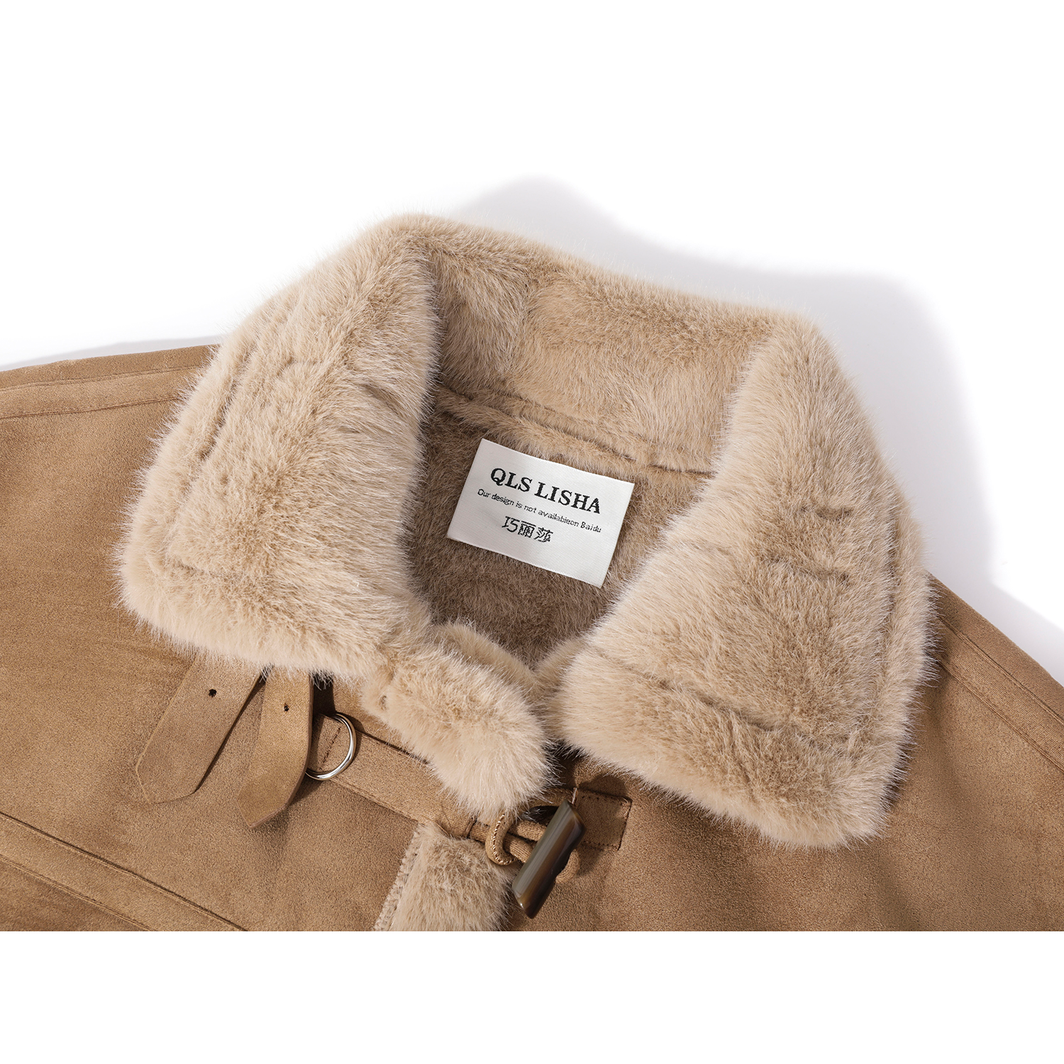 Cholisa Xəz astarlı Dovşan Yaxalıqlı Motosiklet Gödəkçəsi Qadın Payız və Qış Koreya Üslubunda Super Şirin Qalın və İsti Üst Geyim