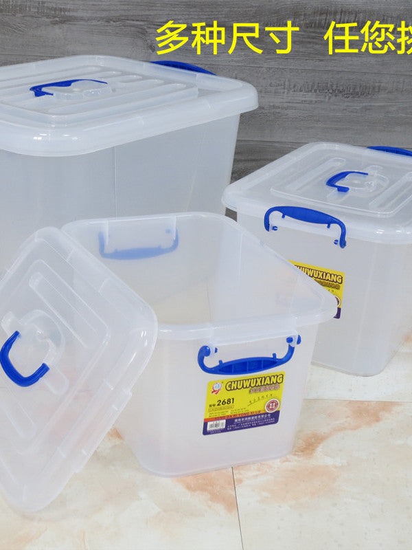 Qatılaşdırılmış Hengda plastik saxlama qutusu saxlama qutusu təşkilat qutusu qalınlaşdırılmış əlavə böyük şəffaf ev avtomobil geyim təşkilatı