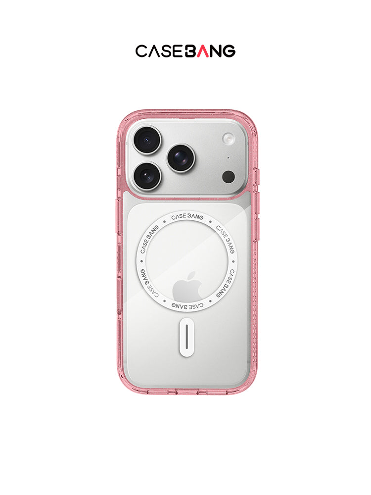 CASEBANG təəccüblü qabıq iPhone17ProMax/iPhone17Pro/16/15Pro Samsung S25Ultra şəffaf parıltılı düşmə əleyhinə maqnitli Apple mobil telefonunun qoruyucu qabığı