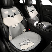 All-season cotton and linen car seat cushions, cute cartoon seat covers for girls, breathable, semi-enclosed, universal decorative cushions for fall and winter.