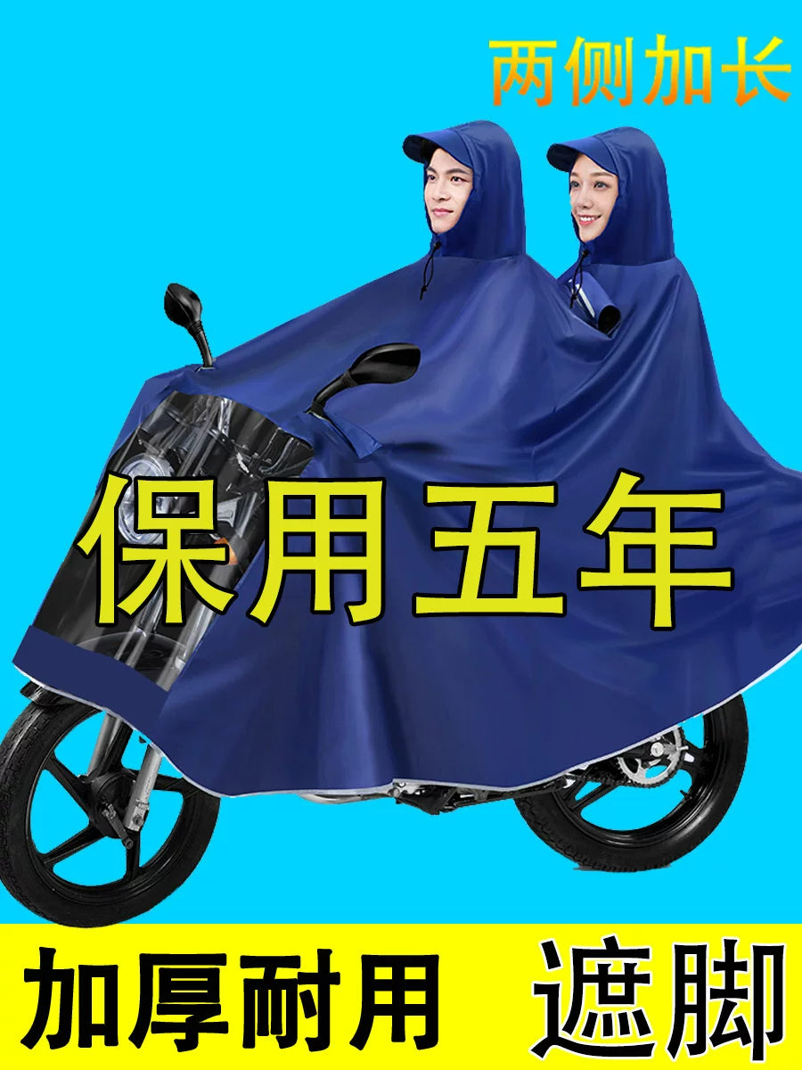 Əlavə böyük sürən kişilər üçün 125 motosiklet xüsusi yağış paltarı tək və ikiqat böyüdülmüş və qalınlaşdırılmış tam bədənli yağış pançosu