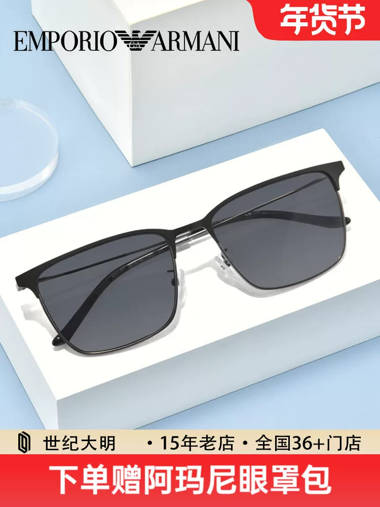 Armani kişi sürücülük günəş eynəyi, düzbucaqlı polyarlaşdırılmış linzalar 0EA2164D
