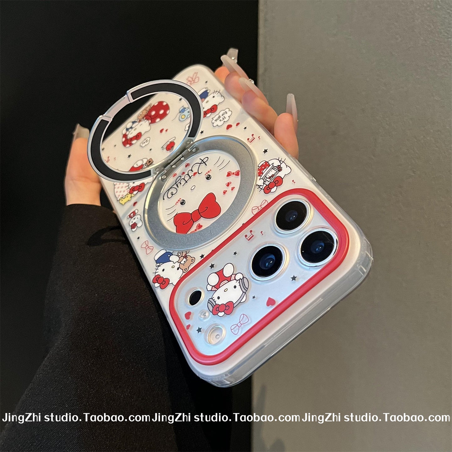 [360 inteqrasiya edilmiş fırlanan maqnit stend] iPhone17promax cib telefonu üçün uyğundur Apple 15/16pro sevimli tam ekran kt pişik 16 şaxtalı tutqun silikon 17 düşməyə qarşı 15pro yeni model