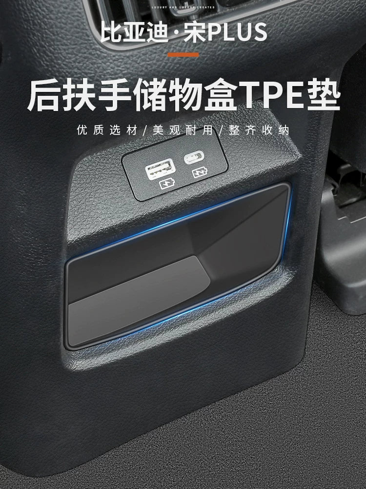 BYD Song Plus DMMI Mərkəz Konsolu Arxa Qol Dayaqlığı Saxlama Qutusu Smart Sürücülük Edition EV Avtomobil Təşkilatı və Saxlama Qutusu Ləvazimatları