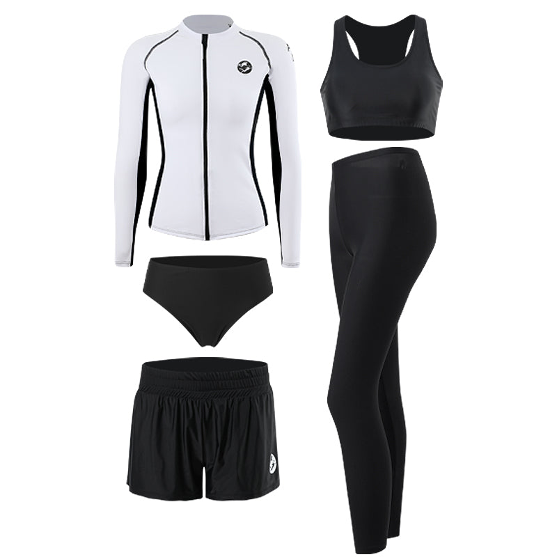 Koreya split wetsuit tez quruyan fermuar günəş kremi meduza kostyumu kişi və qadınlar üçün uzunqol çimərlik kostyumu cüt dəsti