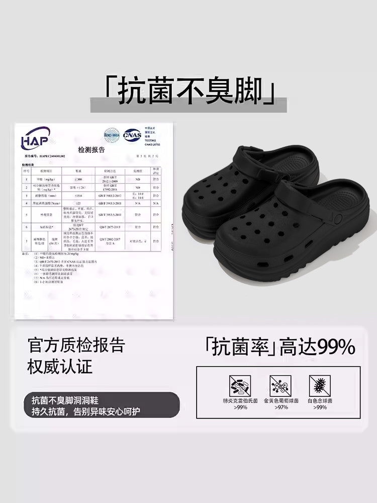 Qara Croc Ayaqqabı Qadın Yay 2026 Yeni Üst Geyimi Çimərlik Qalın Döşəməli Sürüşməyə Qarşı Eva Baotou Sandalet və Qadınlar üçün Başmaq