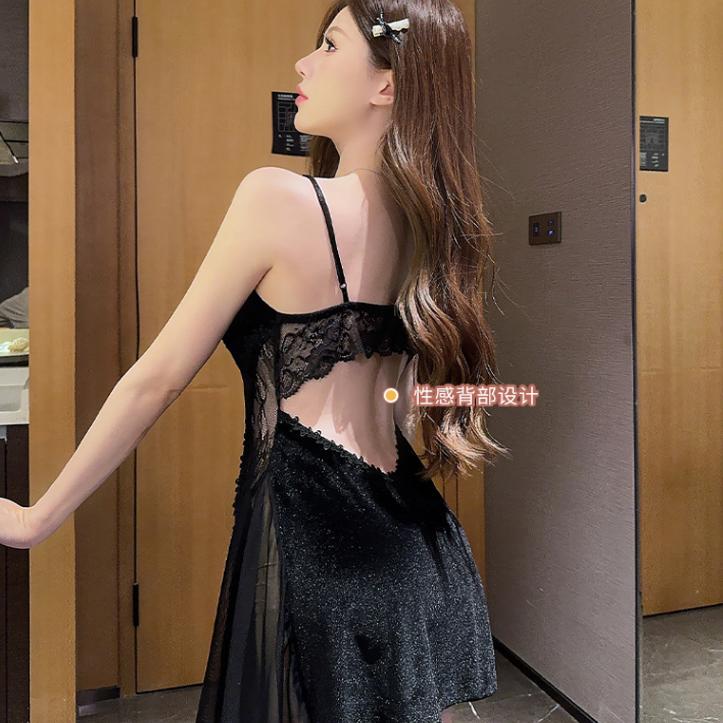 [Fransız qızı] Lulu's Secret High-end Yüngül Lüks Pijama 2024 Yaz və Yay Yeni Seksual Gecəlik Ev Geyimi