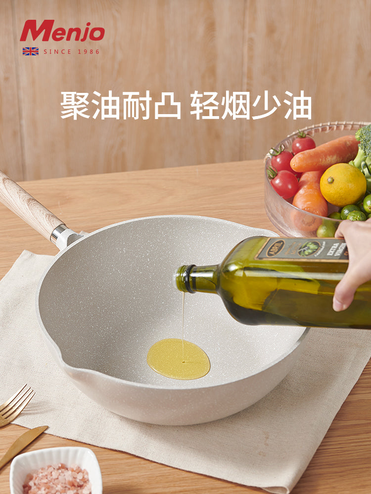 İngilis Mingjue yapışmayan wok məişət tibbi daş wok tavası yapışmayan tava induksiya sobası qazlı xüsusi
