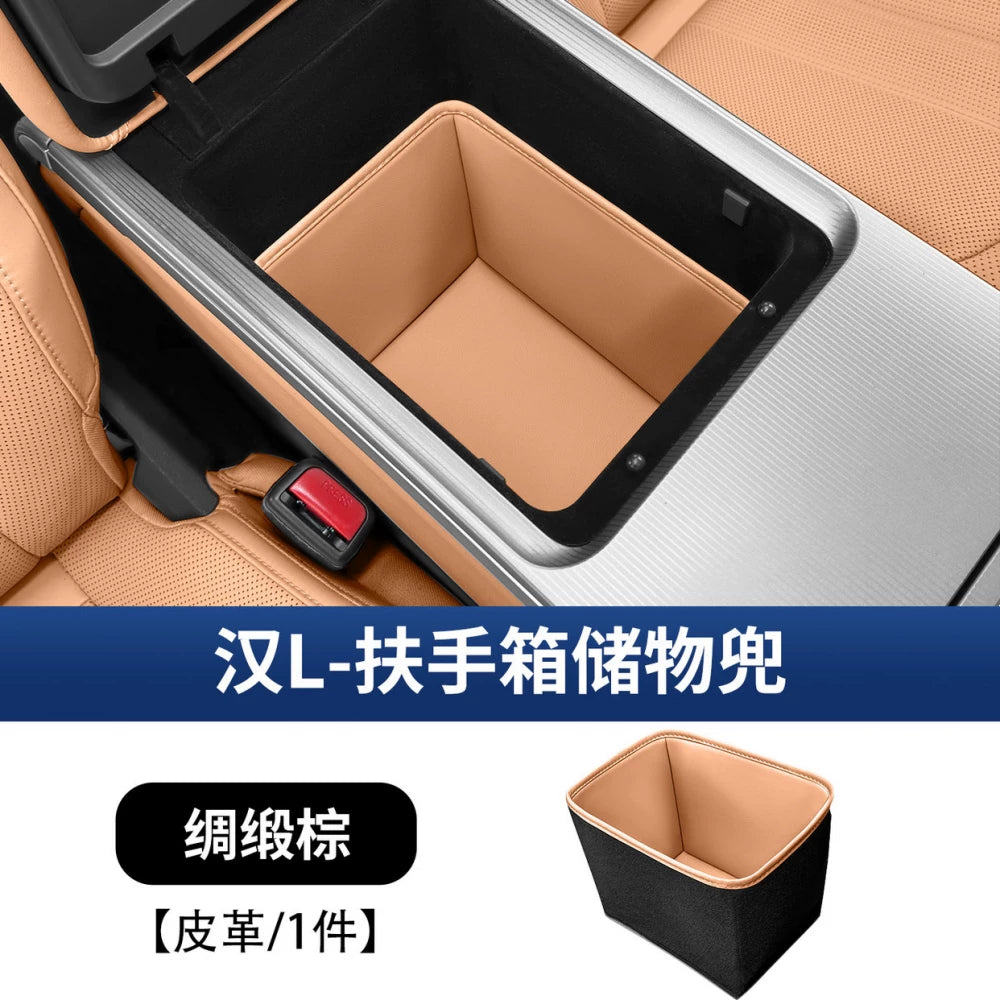 BYD Han L qoltuqaltı saxlama cibləri, DMI/EV xüsusi mərkəzi konsol saxlama qutusunun daxili modifikasiya məhsulları üçün uyğundur