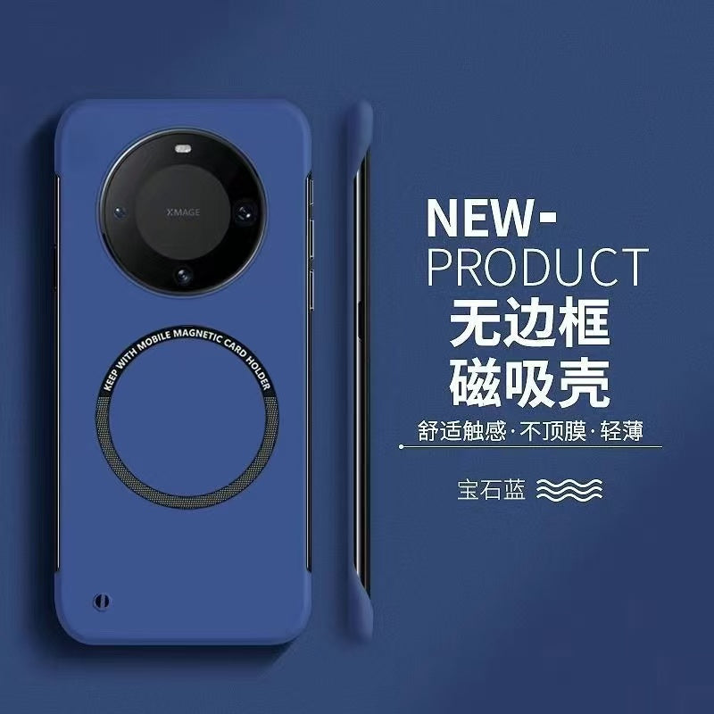 Huawei mate80/70/60/50/40/pro/mobil telefon qutusu üçün uyğundur maqnit çərçivəsiz mete30/Epro/pro yarım paket düşməyə qarşı 20/por ultra nazik sərt qabıqlı kişi dəri versiyası qoruyucu örtük