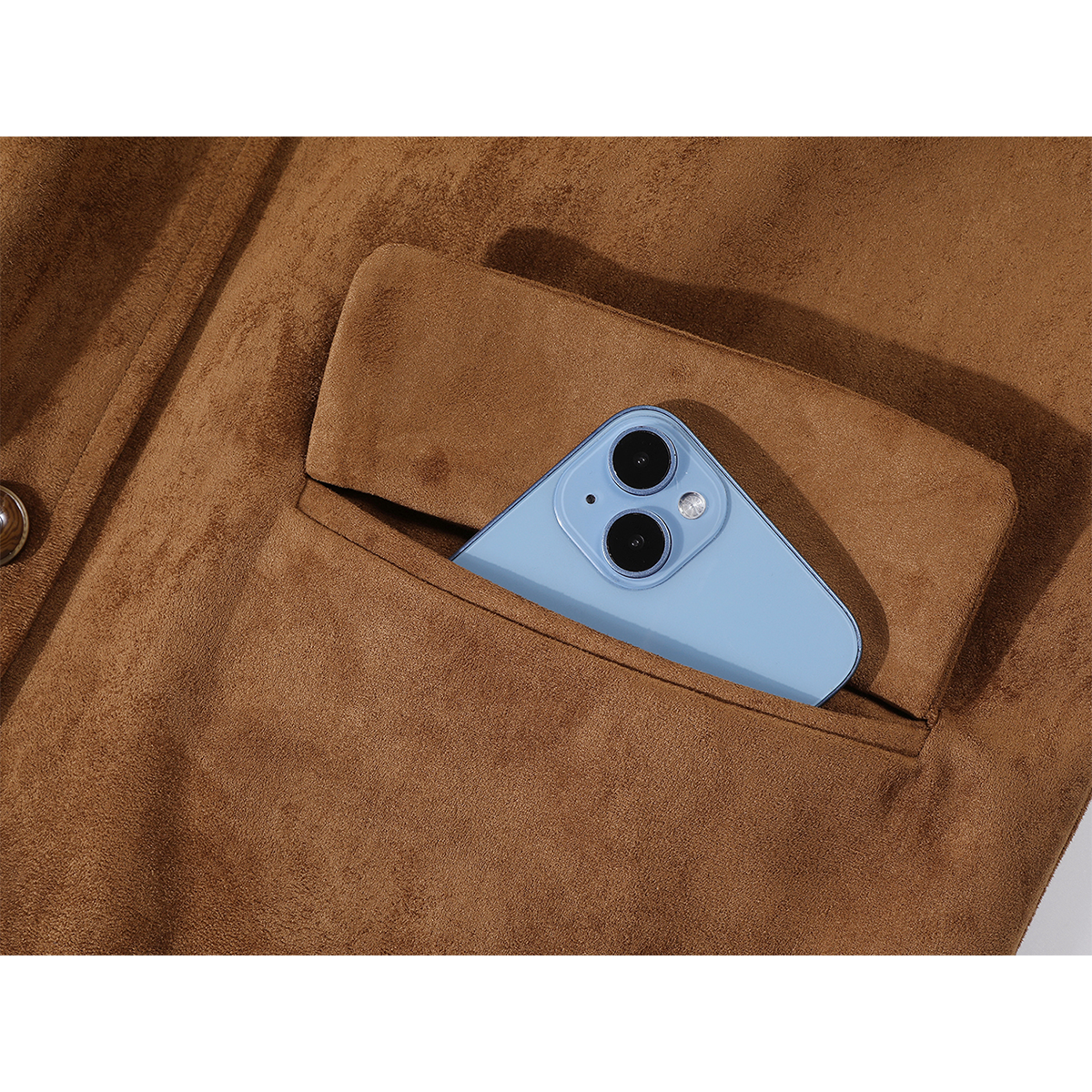 Chalisa Qadınlar üçün Yüksək Səviyyəli Retro Süet Gödəkçə, Payız, Orta Uzunluqlu Boş Gündəlik Kostyum Gödəkçə