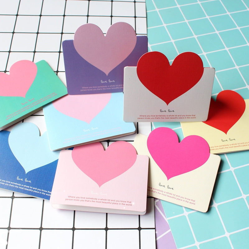 Love message card, Valentine's Day greeting cards, heart-shaped folded message card