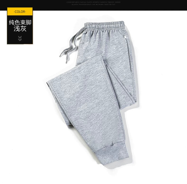 Kişi idman şalvarı, uzun pambıq şalvar, yun astarlı, nazik, yaz və payız üslubunda, gündəlik, düz ayaqlı, daralan ayaqlı, böyük ölçü.