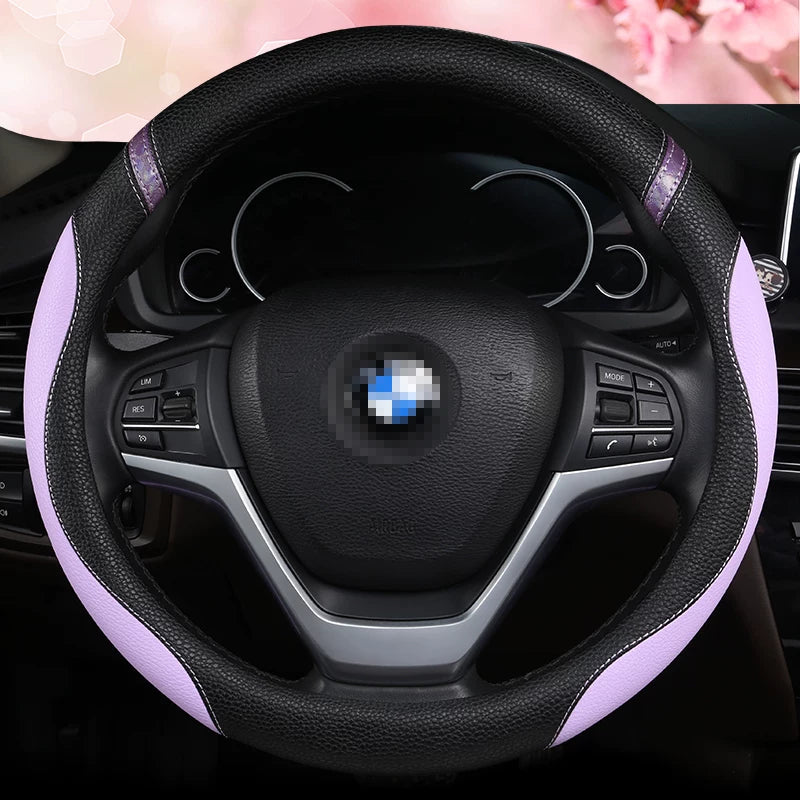 Volkswagen Beetle, CC, Tiguan L, Golf 7, T-Roc All Season D-Type Steering Wheel Cover, Anti-Slip Car Gear Cover