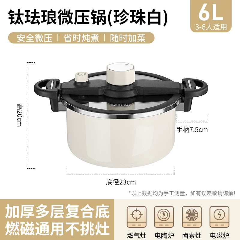 Deshilang mikro təzyiqli soba şorba qabı şorba qazanı emaye qazan məişət güveç qazanı emaye qazanı induksiya sobası qaz bişirən şorba kovası