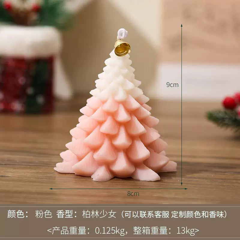 Christmas tree scented candle, holiday gift and home decorationChristmas