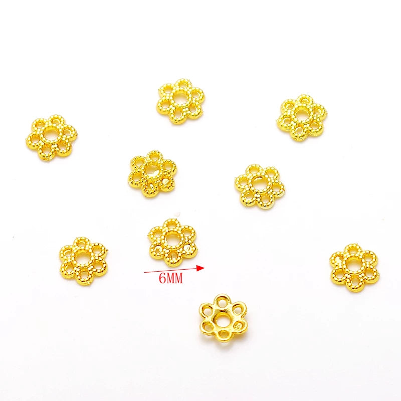 4/5/6/7/8MM çiçək qabının qapağı, muncuq boşluqları, zərgərlik aksesuarları, 18K mis örtüklü rəng qoruyan müxtəlif
