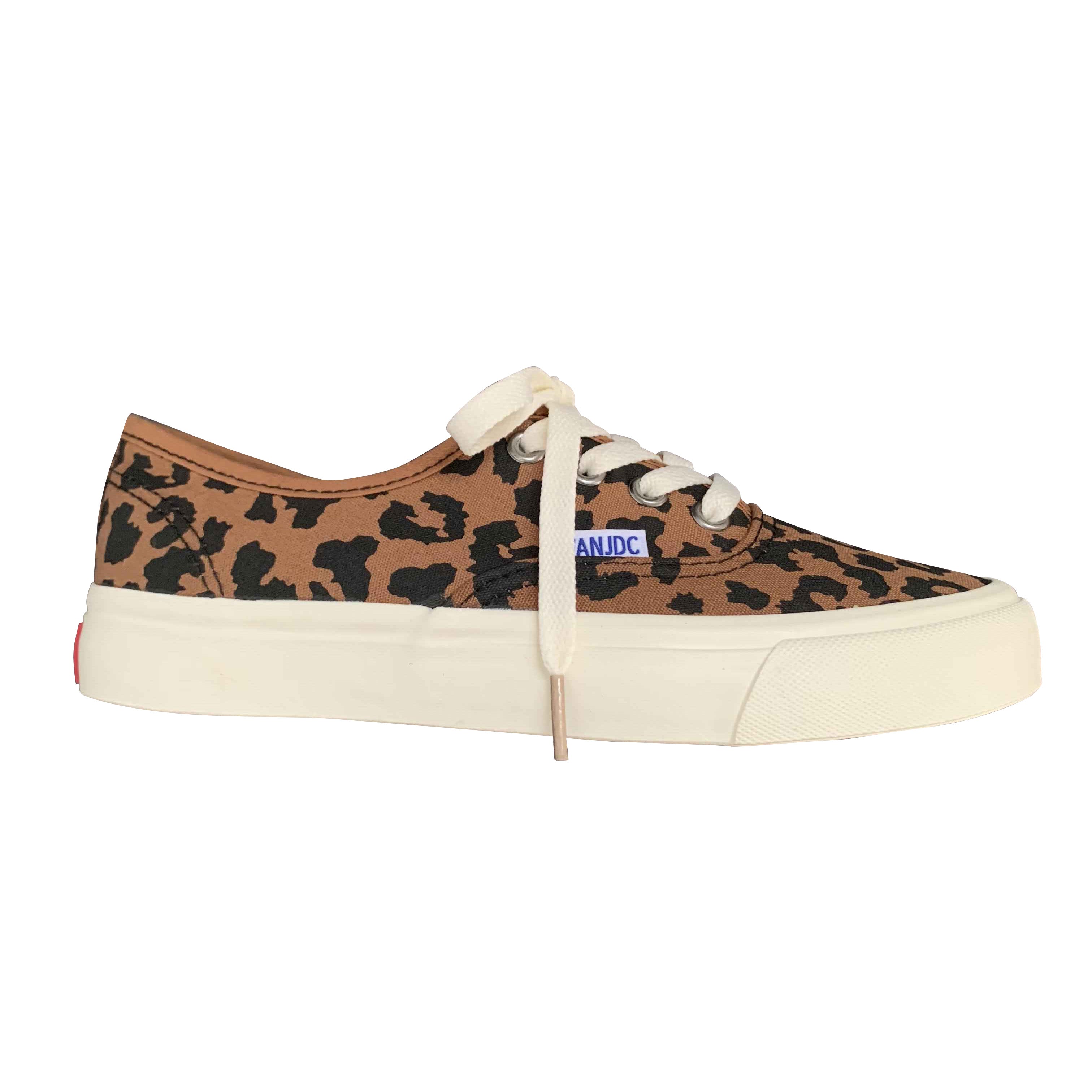 Instagram-famous leopard print sneakers, 2025's new Korean style, retro stylish niche canvas shoes, versatile and fashionable.