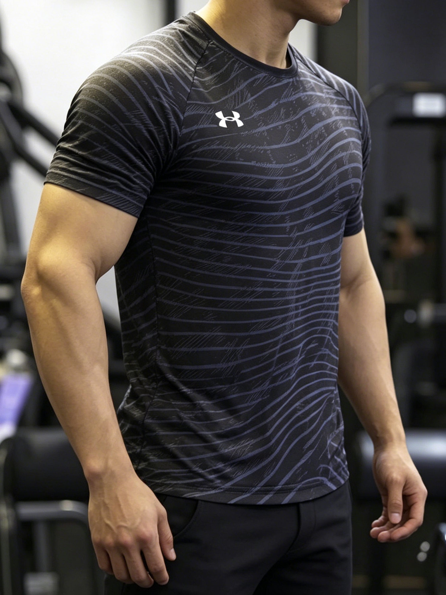 UA Under Armour tez quruyan qısaqol kişilər üçün orijinal yay nəfəs alan fitnes geyimi idman məşq gödəkçəsi tez quruyan köynək